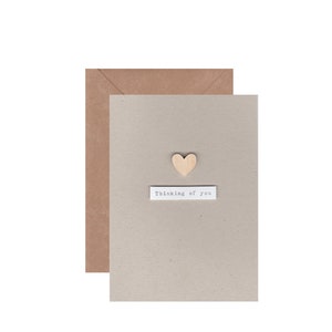 Je pense à vous | Carte de voeux faite main