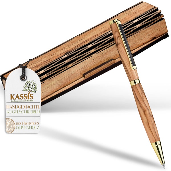 Olivenholz Kugelschreiber in Holzschachtel Geschenk zum Geburtstag Jubiläum Abschluss