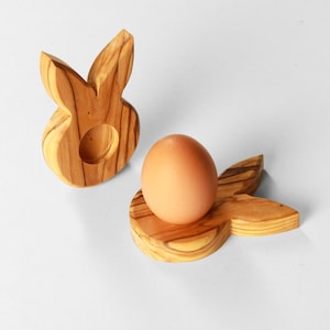 Easter decoration egg stand Easter egg holder rabbit made of wood Easter spring decoration table decoration made of olive wood