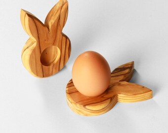 Easter decoration egg stand Easter egg holder rabbit made of wood Easter spring decoration table decoration made of olive wood