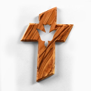 Olivenholz Kreuz mit Taube 13 cm aus Bethlehem image 1