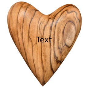 Corazón de madera de olivo personalizado, recuerdo grabado, regalo romántico personal