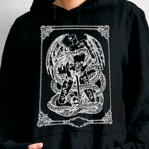 Lenormand Hoodie SCHLANGE Unisex Plus Size Witch Kleidung Schlange Symbol Tarot Karte Hexerei Geschenk Pagan Witchy Geschenke für Hexen Winter Top