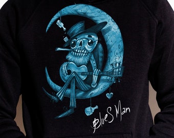 Blues Man  Unisex Hoodie John Coltrane Halloween Day Of The Dead Style Sweatshirt