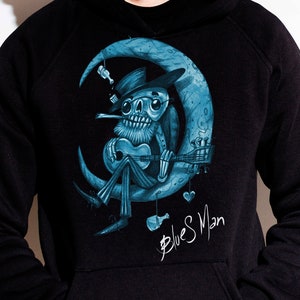 Blues Man  Unisex Hoodie John Coltrane Halloween Day Of The Dead Style Sweatshirt