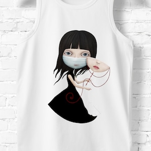 MASKED Women Top, Cute Anime Punk Gothic Tim Burton Style