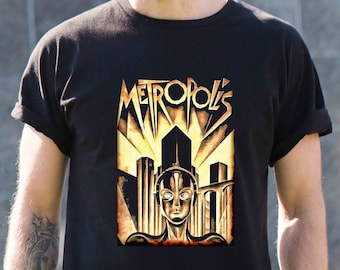 Metropolis T-shirt: 1920-talets sci-fi-expressionistiska film, unisex bomullströja,