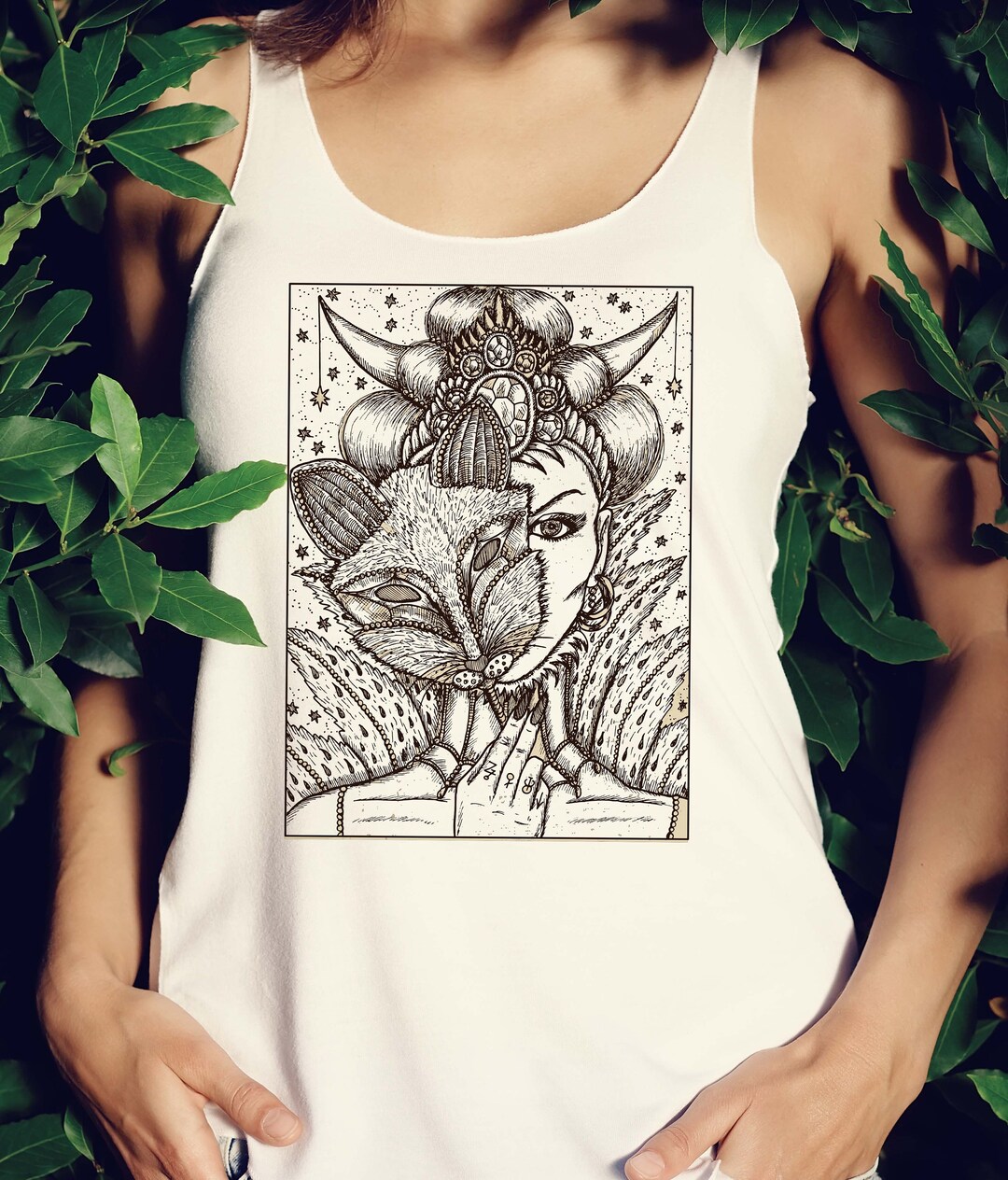 Oracle Clothes Lenormand Oracle Racerback Tank Top: Gothic Witch Halloween Clothing ...