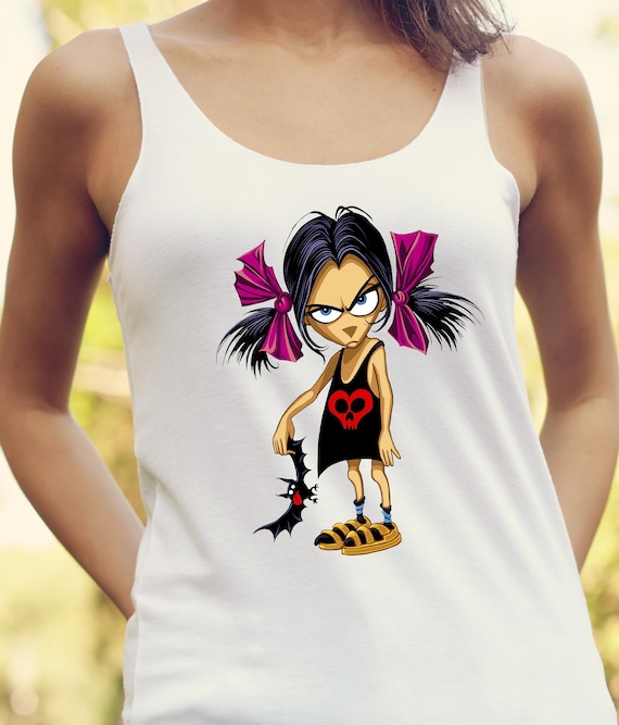 Bat Girl Women's Tank Top: Gothic Halloween Emo Style,