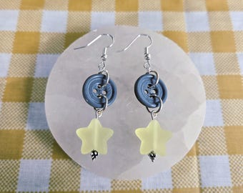 Starry Button Earrings
