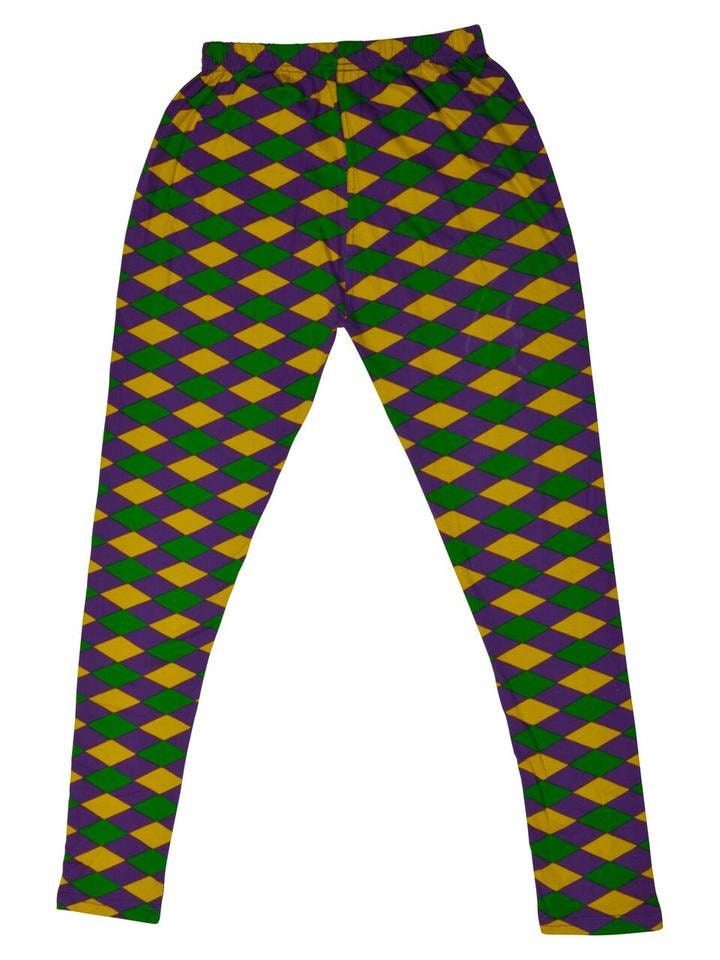 Mardi Gras Leggings Costume for Women With Carnival Pattern, Mardi