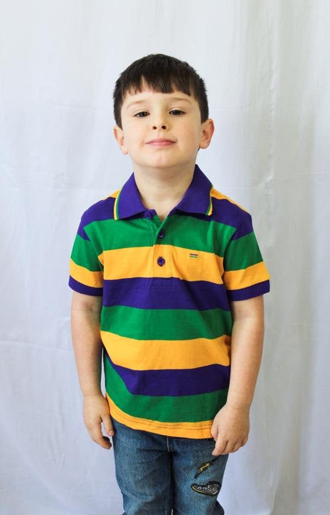 Mardi Gras Kids Boys Unisex Purple Green & Gold Stripe Rugby - Etsy