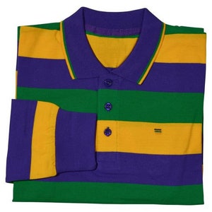 mardi gras long sleeve polo