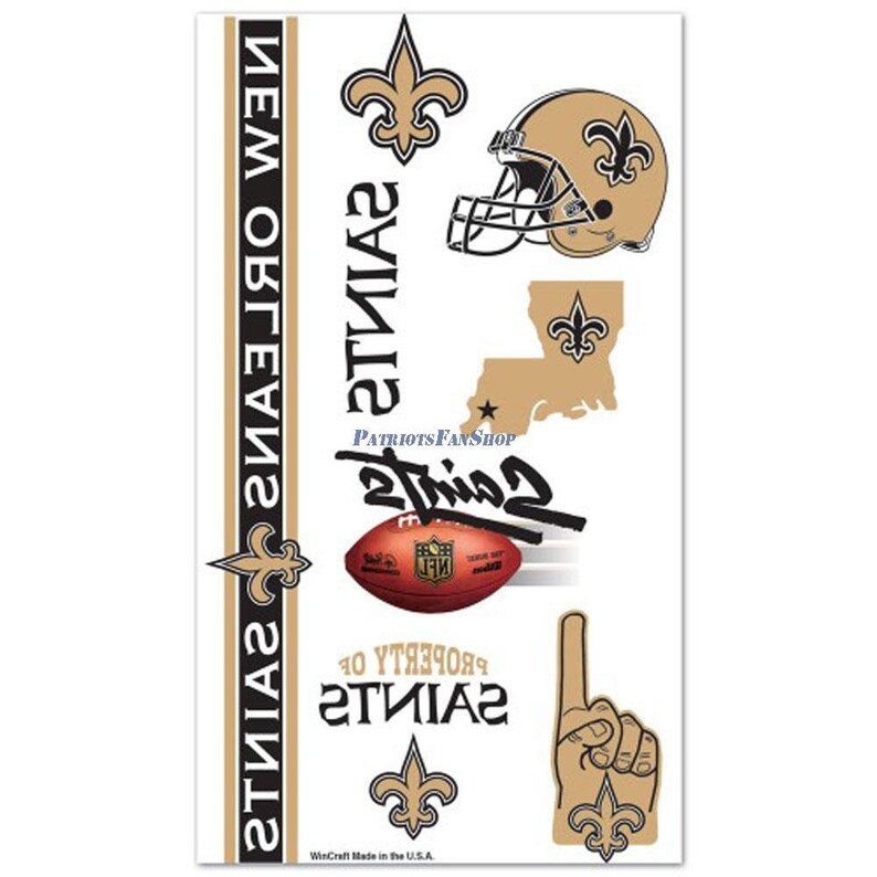 NFL New Orleans Saints Temporary Tattoos Who Dat Tattoos Black Etsy