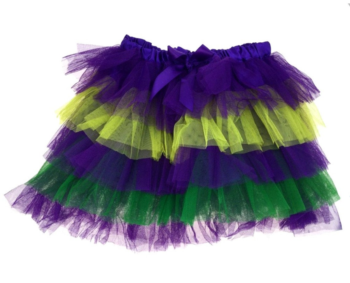 Mardi Gras Tulle Layered Tutu Skirt Girls Womens Purple Green Etsy