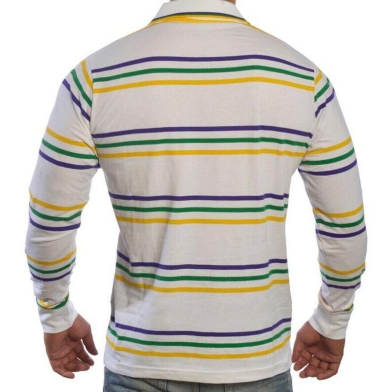 mardi gras long sleeve polo shirt