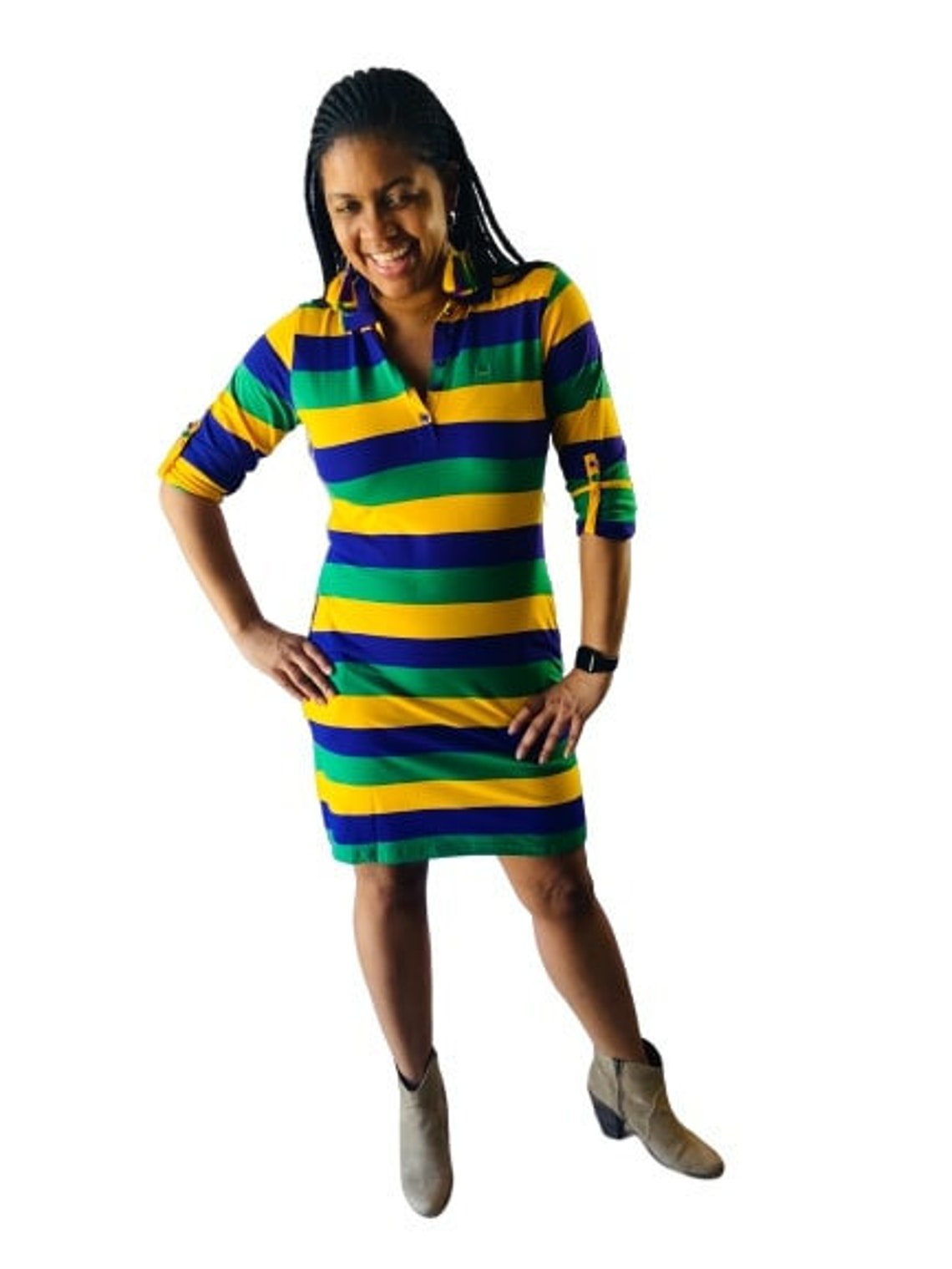Mardi Gras Ladies Purple Green and Gold Rugby Polo Dress Etsy