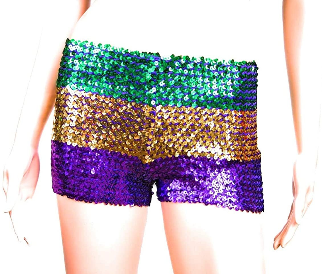 green sequin shorts