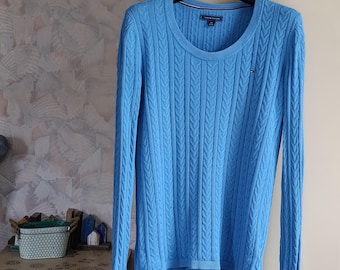 Womens cotton blue pullover by Tomy Hilfiger small size