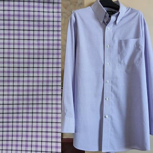 Ralph Lauren purple plaid mens button up long sleeve shirt large size