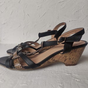 Vintage 2000's cork low platform lace up womens sandals US 8/ EU 39/ UK 6