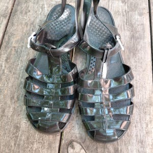 Vintage womens black jelly sandals US 8/ EU 39/ UK 6