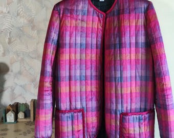 Mix purple open front womens quilted jacket size S M