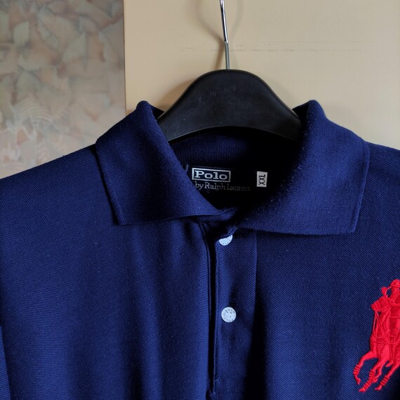 Vintage Polo Ralph Lauren Navy Blue With Big Red Logo Ann Number