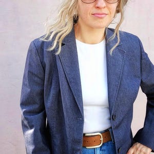 ESPRIT Vintage 2000&#39;s Y2K cotton gray blue women blazer in new condition size M