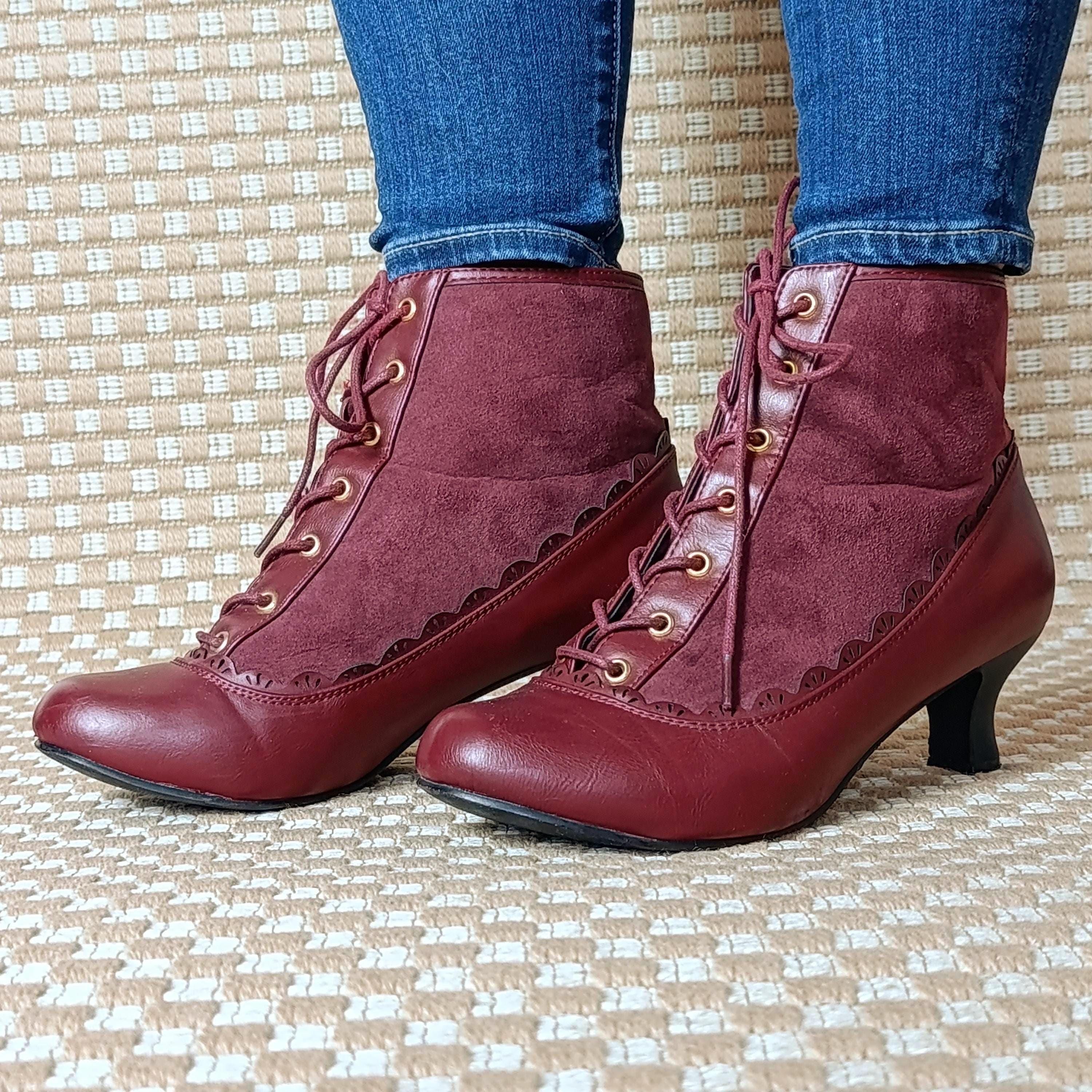 Burgundy Ankle Boots