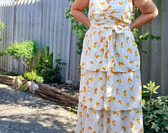 Hand Embroidered White Cotton Dress, With Orange Yarn Embroidery. Long  Sleeves, Knee Length. - Etsy