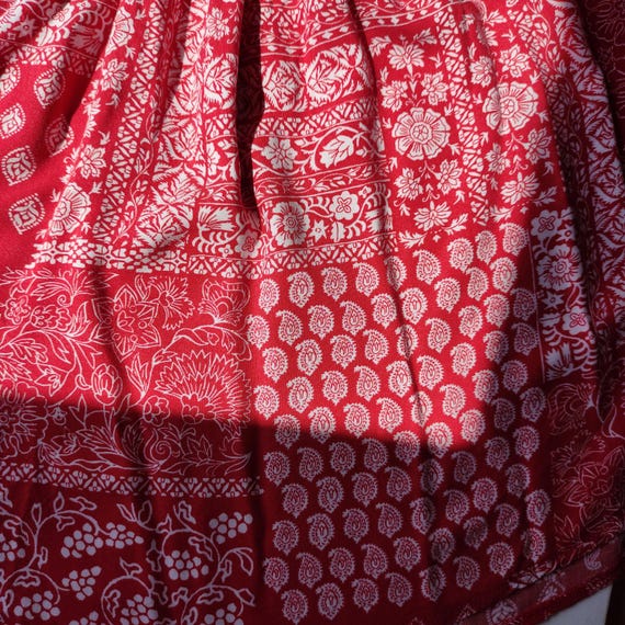 Red bandanas patchwork print open shouldless top … - image 5