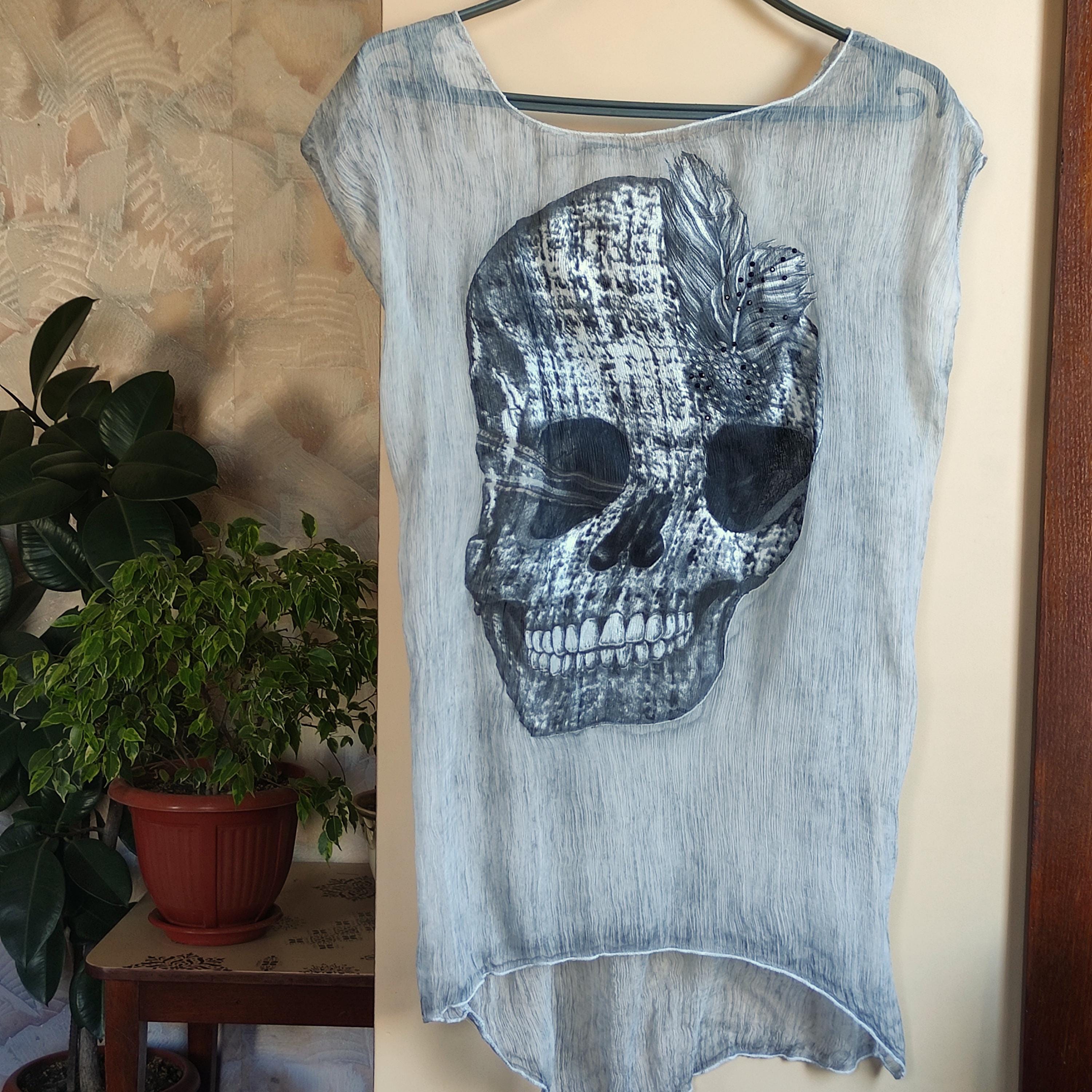sheer skull blouse