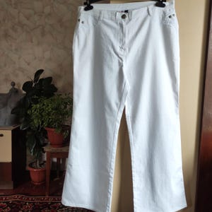 Vintage 2000&#39;s Y2K white cotton womens jeans pants large size