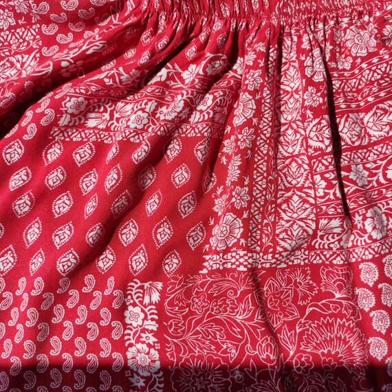 Red bandanas patchwork print open shouldless top … - image 6