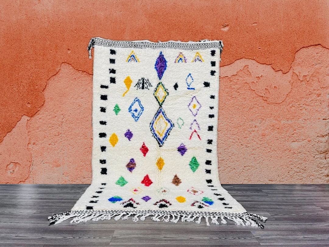 Moroccan Custom Colorful Azilal Rug-moroccan Wool Berber Rug-azilal ...