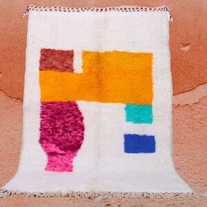 Custom Moroccan Beni Ourain Wool Rug-Moroccan Handmade Rug-beni ourain Style tapis-Custom Rug-Unique Colorful Handwoven Rug