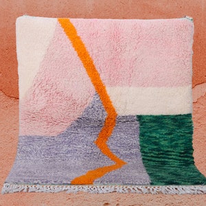 Custom Gorgeous Colorful Beni Ourain Moroccan Handmade Rug - Wool Rug - beni ourain Style tapis - Custom Abstract Rug-Unique Geometrics Rug