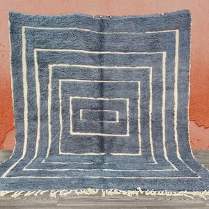 Grey Custom Beni Ourain rug-Moroccan Berber Wool rug-Handwoven Rug- beni ourain Style tapis-Solid Colored Rug-Dégrade design Rug
