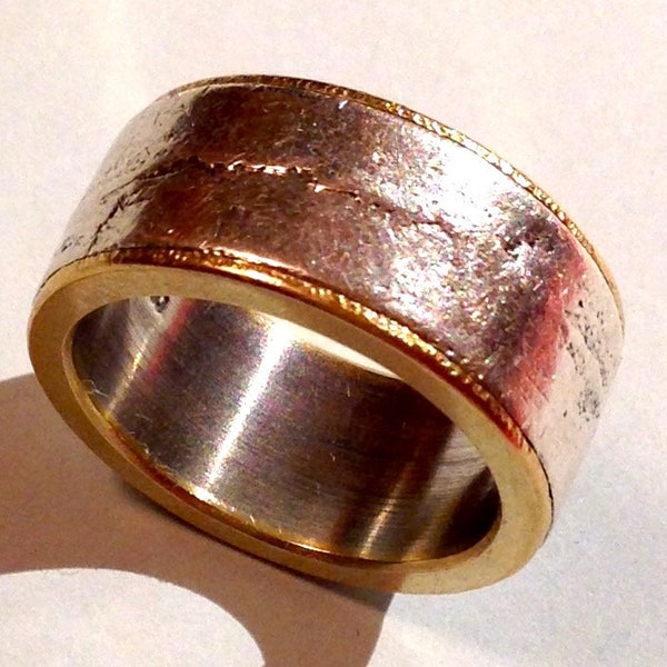 Goldschmiede Ring aus Gold und Silber
