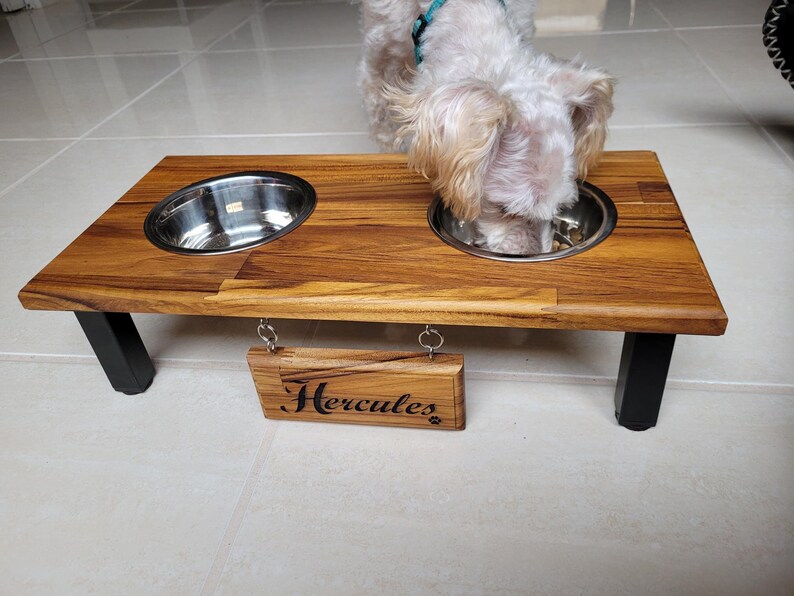 Elevated Small & Medium Double Dog or Cat Bowl Stand Feeding Station