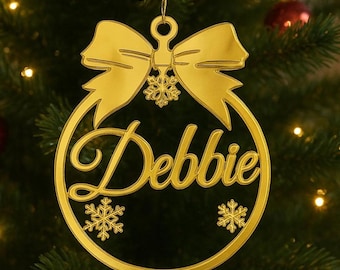 Personalized Mirrored Acrylic Christmas Ornament: Laser Cut Bauble