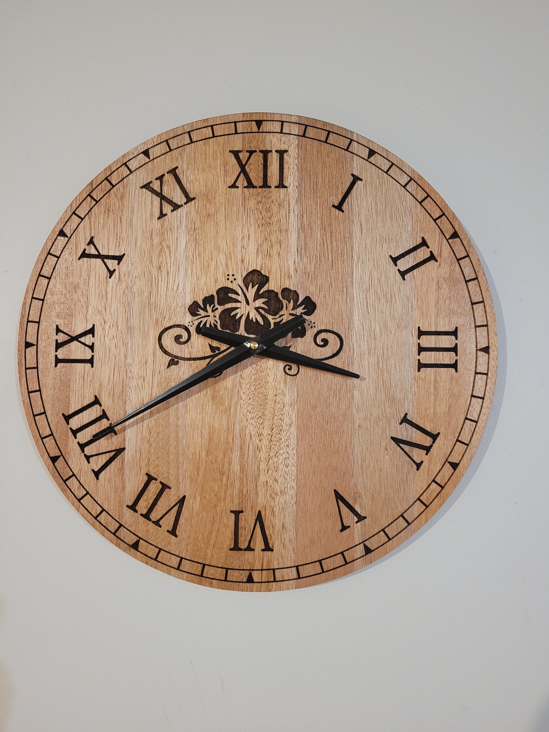 Laser Engraved Wooden Clock Etsy Australia