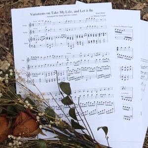 Take My Life and Let It Be, sheet music for violin and harp ensemble, hymns, church music, sacred music