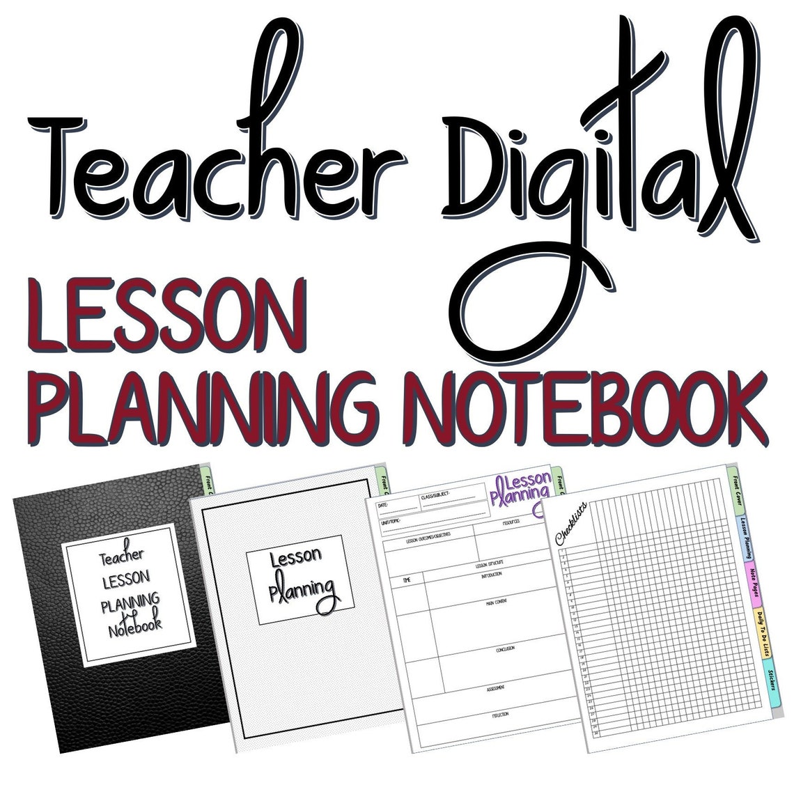 Teacher Digital Lesson Planning Notebook Etsy