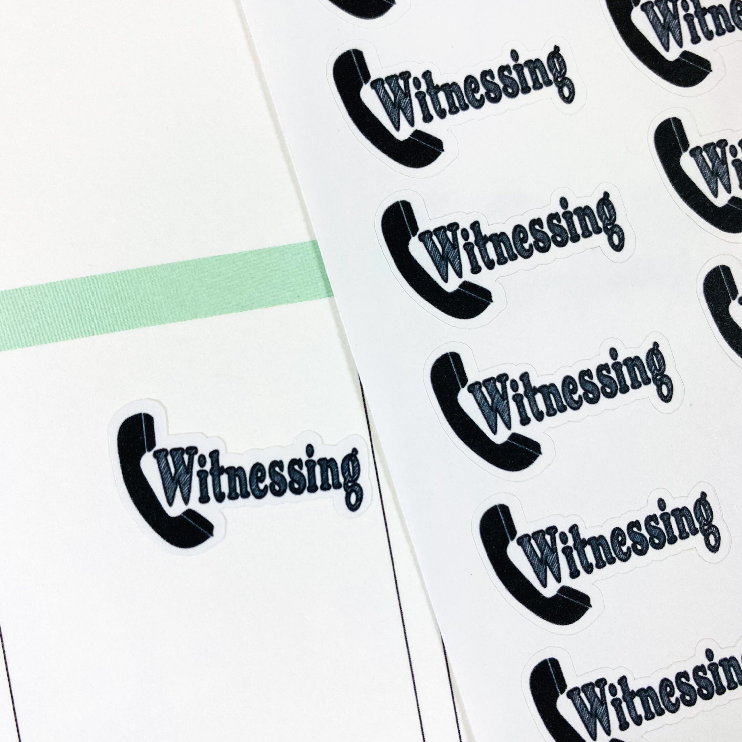 Telephone Witnessing Icon Stickers for Functional Faith Planning / JW