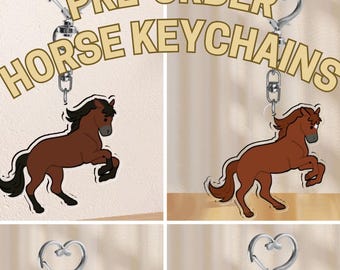 Rearing Horses 2" Keychains - Acrylic Keychain, Horse, Pony