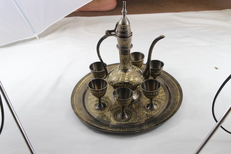 Brass Tea set Handcrafted Etched Traditional Afghani style Etsy