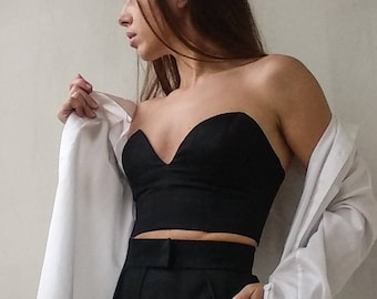 Black corset top for women.