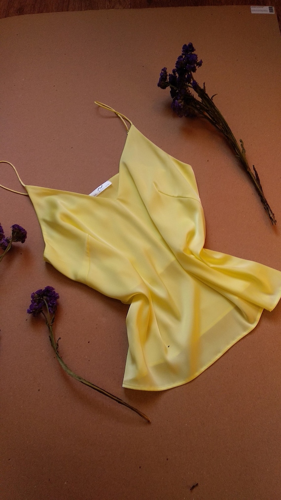yellow satin cami